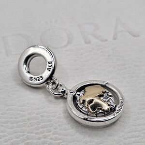 ❤️Authentic Pandora ⭐️RETIRED⭐️  SPINNING DANGLE CHARM, WITH 14K GOLD